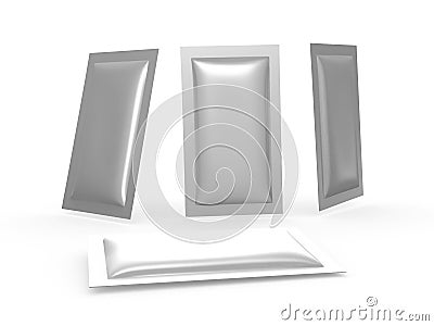 Foil heat sealed packet with clipping path Stock Photo