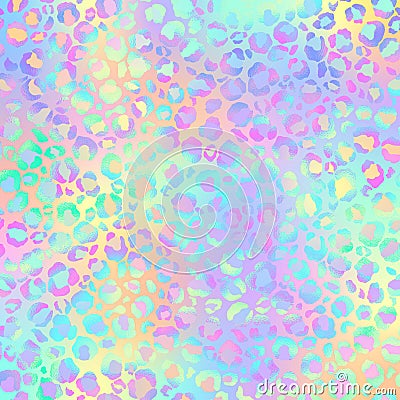 Holographic Leopard Print on Gradient Background Stock Photo