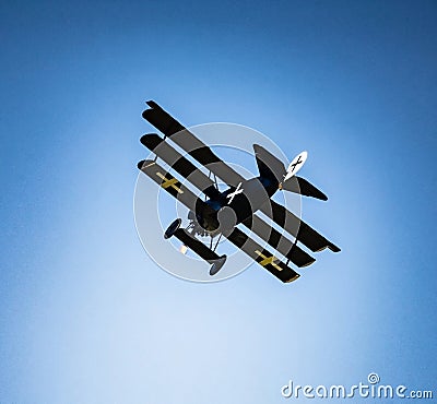 Fokker Dr1 Triplane in flight Editorial Stock Photo