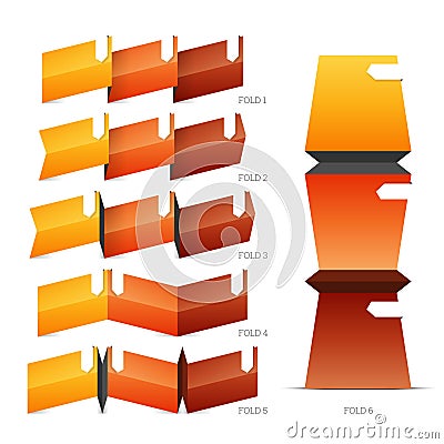 Fold Crease Paper Elements Vector Illustration