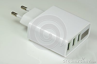 3-fold usb charger in a closeup Stock Photo