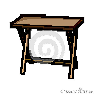 foldable folding table game pixel art vector illustration Vector Illustration