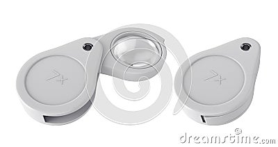 Foldable magnifier with cover on white background, 3d rendering Stock Photo