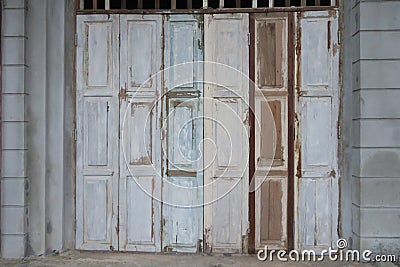 Folding wooden door Stock Photo
