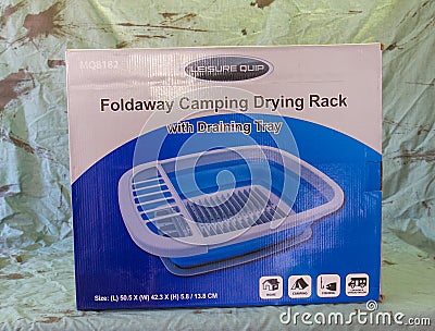 Foldaway dish drying rack from leisure Quip Editorial Stock Photo