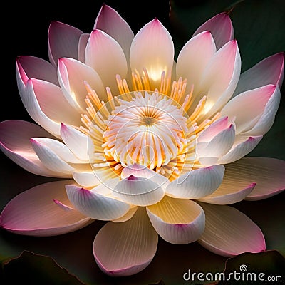 folde lotus floating in water concept of oriental GENERATIVE AI, GENERATIVE, AI Stock Photo