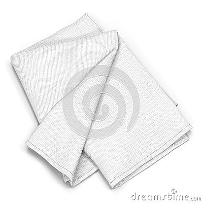 Folded bath towel isolated on white. 3D illustration Cartoon Illustration