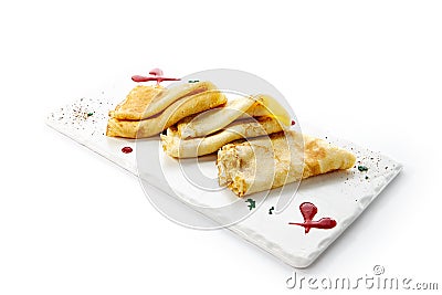 Folded Crepe or Pancakes Stock Photo