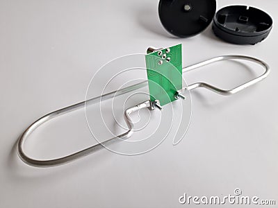 Folded dipole with balun for DVB-T reception Stock Photo