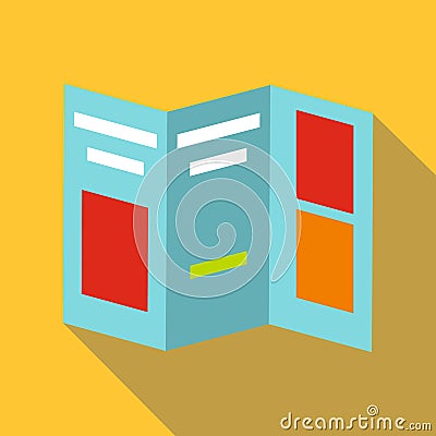 Folded paper icon, flat style Vector Illustration