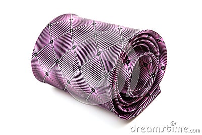 Folded purple necktie Stock Photo