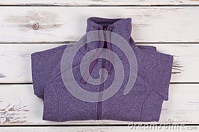 Folded purple track jacket Stock Photo