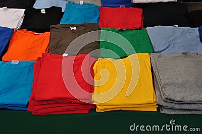 Folded t-shirts Stock Photo