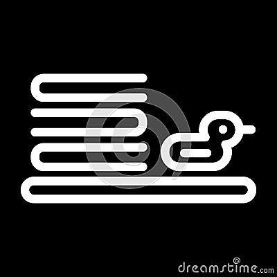 Folded towel icon in single black color. Spa, massage, wellness, relaxation Vector Illustration