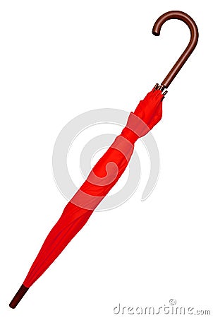 Folded umbrella - red Stock Photo