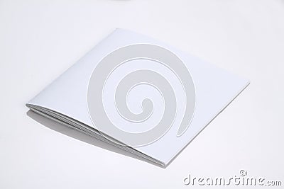 Folded White Blank Brochure Magazine Cover for Mock up Stock Photo