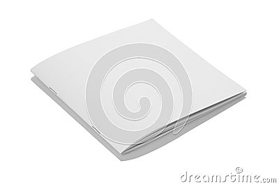 Folded White Blank Brochure Magazine Cover for Mockups Stock Photo