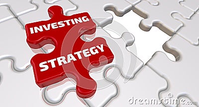 Investing strategy. The inscription on the missing element of the puzzle Stock Photo