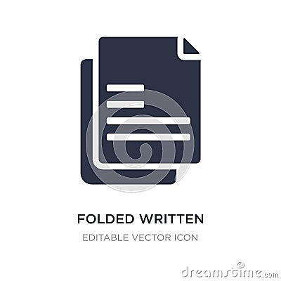 folded written paper icon on white background. Simple element illustration from Education concept Vector Illustration