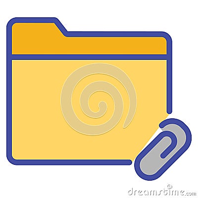 Folder Attachment Isolated Vector icon which can easily modify or edit Vector Illustration