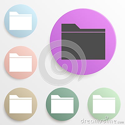 folder badge color set. Simple glyph, flat vector of web icons for ui and ux, website or mobile application Stock Photo