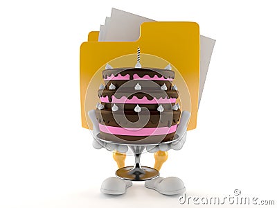 Folder character holding cake Cartoon Illustration