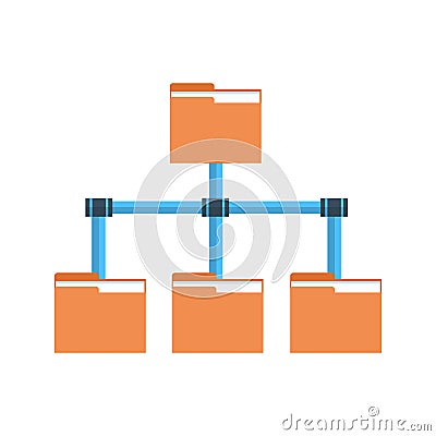 Folder Data Access Icon Cloud Computer Connection Hosting Server Database Synchronize Technology Vector Illustration