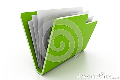 Folder with documents Cartoon Illustration
