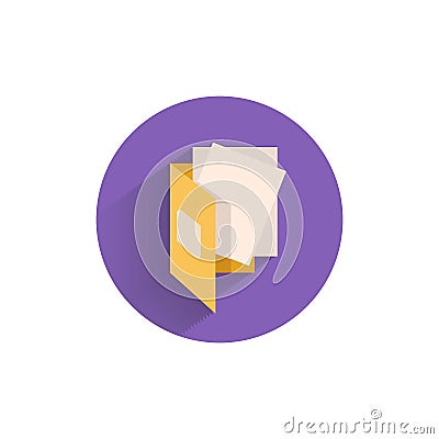 folder with files flat icon with shadow. medical folder icon Vector Illustration