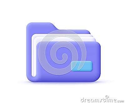 Folder with files, documents. File management concept. Vector Illustration