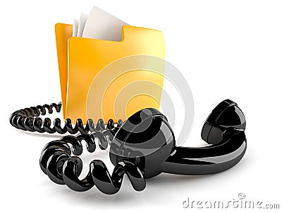 Folder with handset Stock Photo