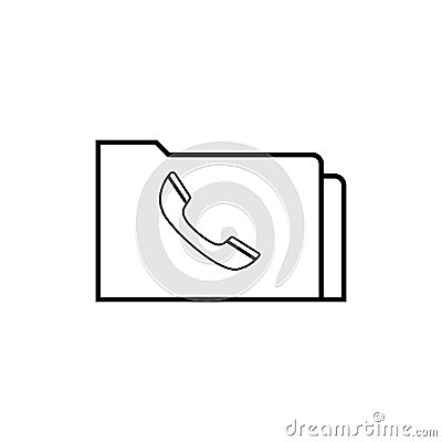 Folder with handset sign. Phone book illustration Vector Illustration