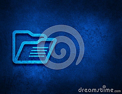 Folder icon artistic abstract blue grunge texture background Cartoon Illustration