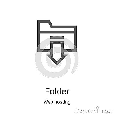 folder icon vector from web hosting collection. Thin line folder outline icon vector illustration. Linear symbol for use on web Vector Illustration