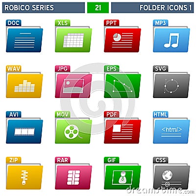 Folder Icons [1] - Robico Series Vector Illustration