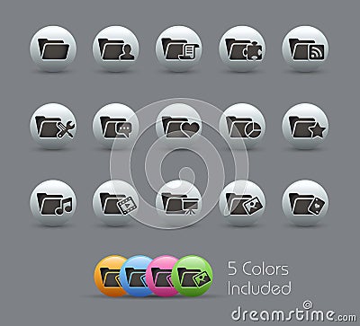 Folder Icons - 2 of 2 // Pearly Series Vector Illustration