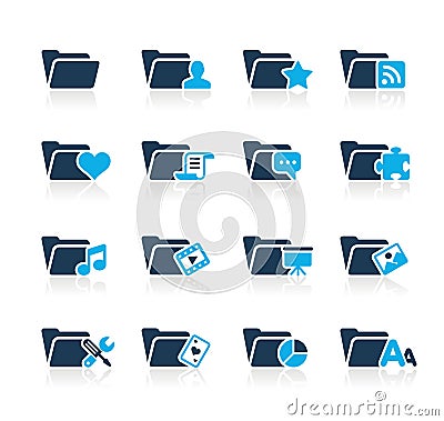 Folder Icons - 2 // Azure Series Vector Illustration