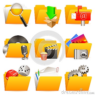 Folder icons. Vector Illustration