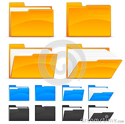 Folder icons Vector Illustration