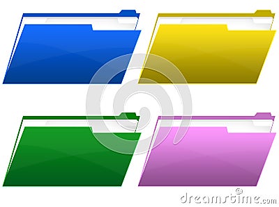 Colorful folder icons Stock Photo
