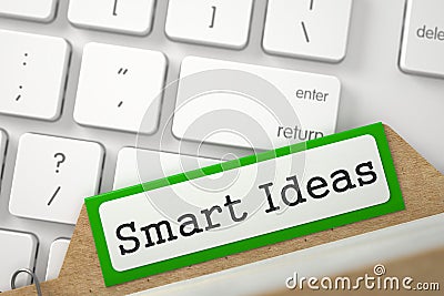 Folder Index with Inscription Smart Ideas. 3D. Stock Photo