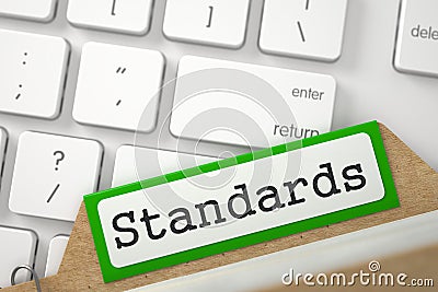 Folder Index with Standards. 3D. Stock Photo