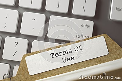 Folder Index Terms Of Use. 3D. Stock Photo