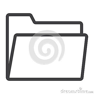 Folder line icon, web and mobile, file sign vector Vector Illustration
