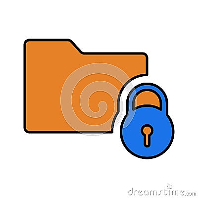 Folder lock, protection icon Stock Photo