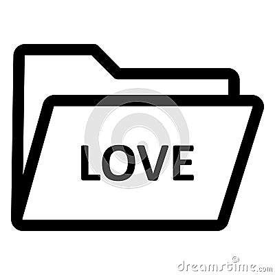 Folder, love folder Isolated Vector icon which can easily modify or edit Stock Photo