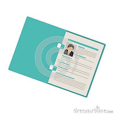 Folder with man curriculum vitae Vector Illustration