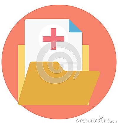 folder, medical folder, Isolated Vector icon that can be easily modified or edit folder, medical folder, Isolated Vector icon tha Vector Illustration