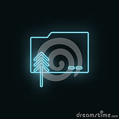 Folder, neon, icon. Web Development Vector Icon. Element of simple symbol for websites, web design, mobile app, infographics. Line Stock Photo