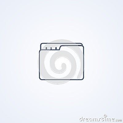Folder, organizer, vector best gray line icon Vector Illustration